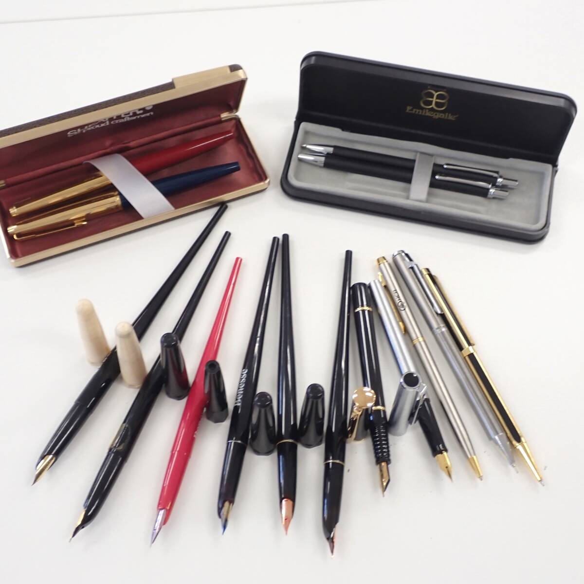 まとめ 1円～☆PILOT パイロット WATERMAN ウォーターマン等 万年筆 ボールペン 15点セット 文房具 筆記用具/向0413-370