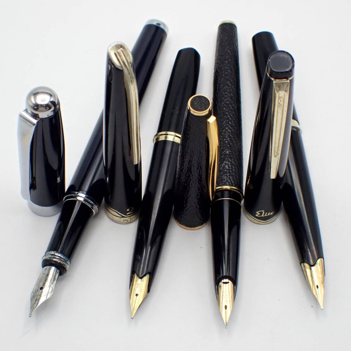 まとめ 1円～☆PLATINUM プラチナ PILOT パイロット他 万年筆 4点セット ペン先22K 18K 14K刻印 文房具 筆記用具/角0415-2200