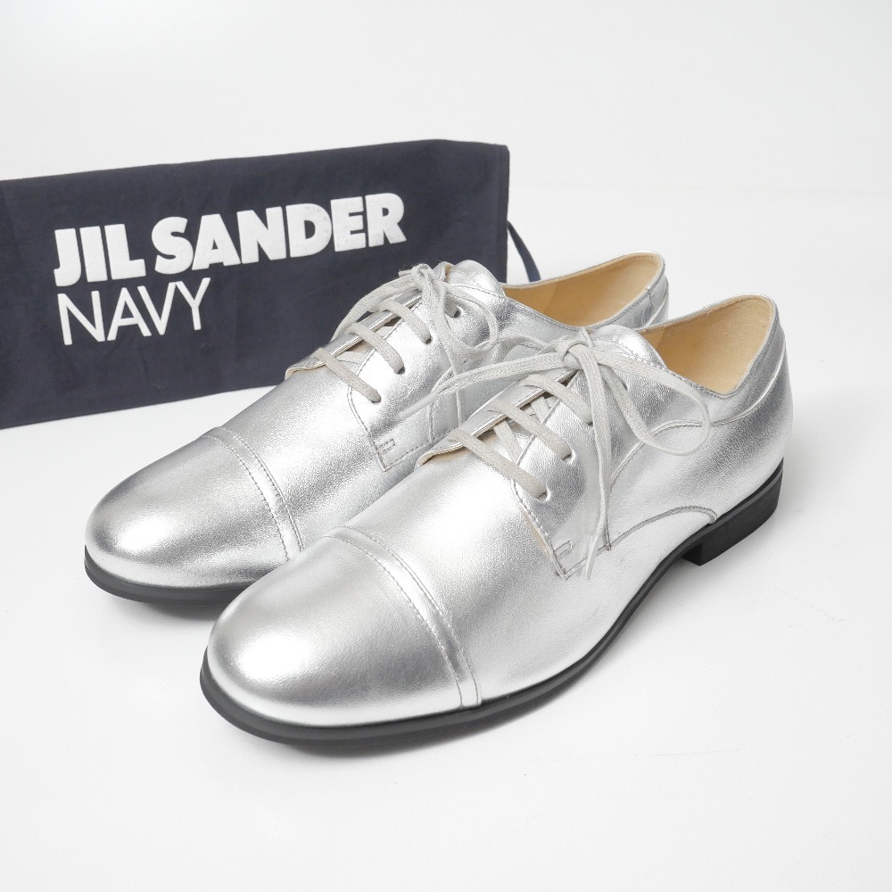 美品 JIL SANDER NAVY ジルサンダー ネイビー ドレスシューズ サイズ37 ストレートチップ レザー
