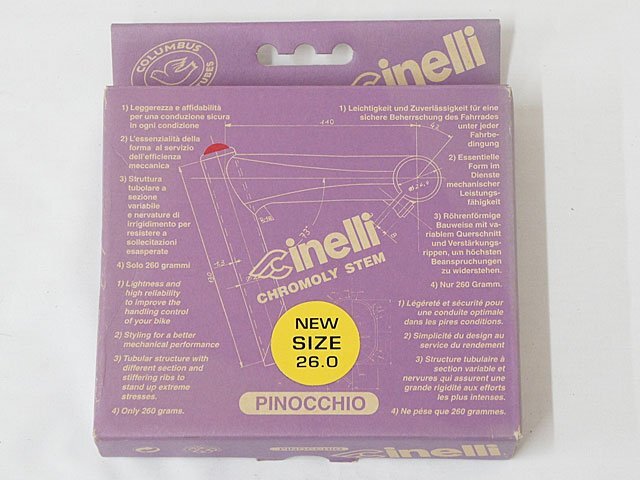 4973【チネリ ピノキオ ステム 未使用 140mm クランプ 26.0mm 未組付】自転車 パーツ 部品