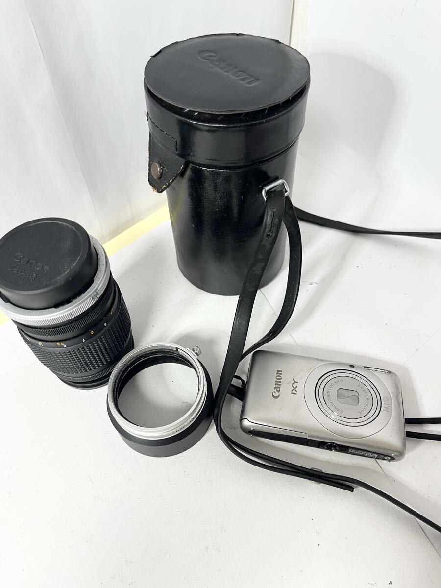 【まとめ】Canon FL 135mm F3.5 望遠レンズ ＆ Canon IXY デジカメ セット 現状品　管理G