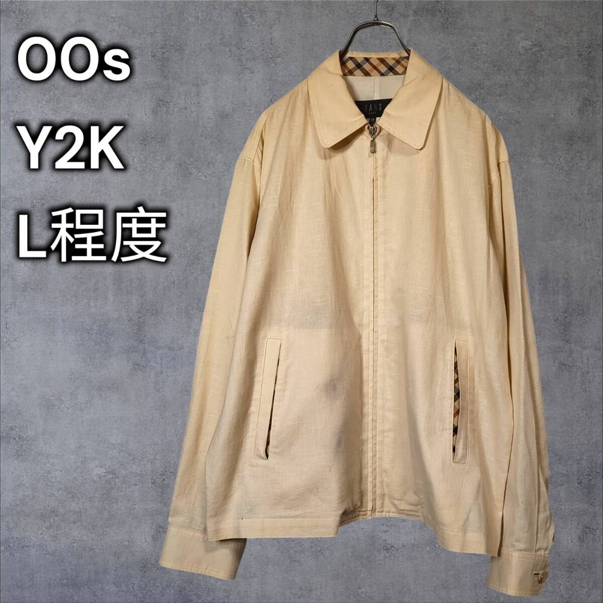 リネンコットン ドリズラー ジャケット DAKS GOLF LINEN COTTON SWING TOP DRIZZLER JACKET IVORY 英国 王室御用達 オンワード 00s