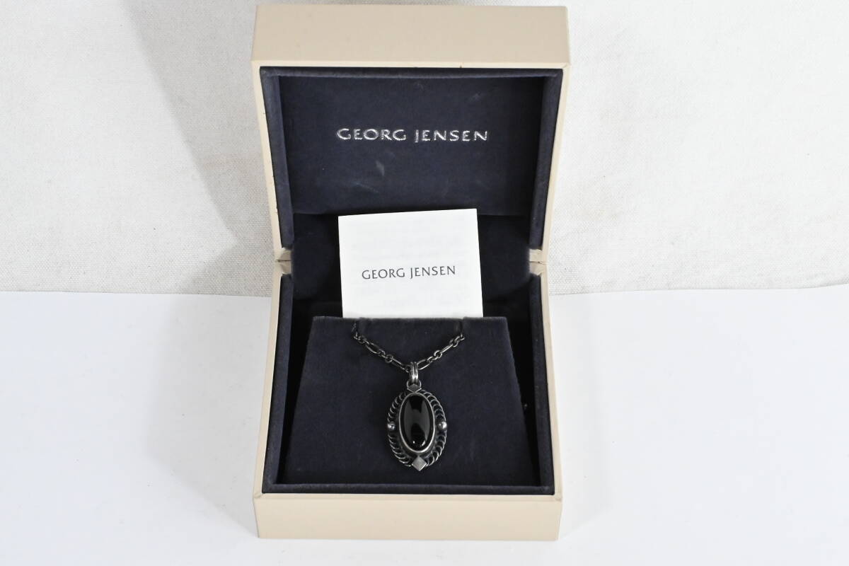 美品 箱付き GEORG JENSEN ジョージジェンセン ヘリテージ2004イヤーペンダント ネックレス 925 OL