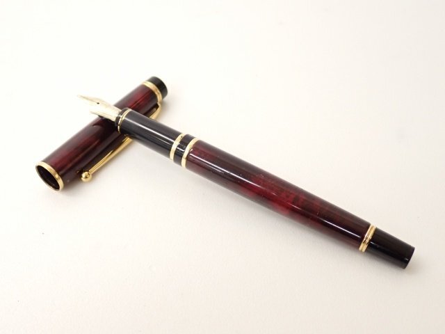 PILOT パイロット グランセ ルビーレッド マーブル 万年筆 ペン先 14K-585 M 中字 □ 75AE2-2