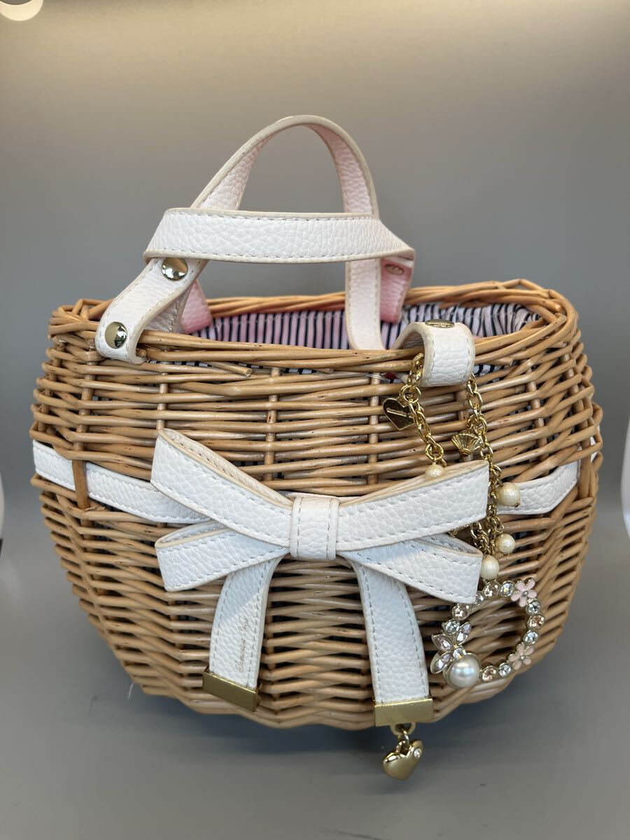 H04511② 1円〜 Samantha Vega サマンサ ベガ リボン カゴバッグ 