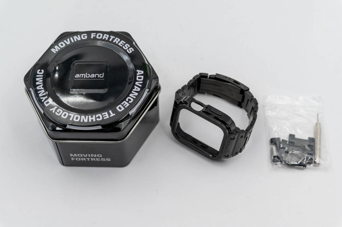 ★am Band Apple Watch バンド ステンレス ケースバンド 一体型 45mm Series 9/8/7対応　中古品★