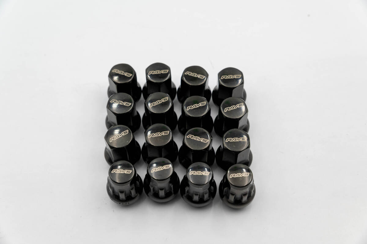 ★RAYS 17HEX ロック&ナットセット M12×1.25 BK 　TPR　ロックナット　M12×1.25 BK　スズキ車用中古品★