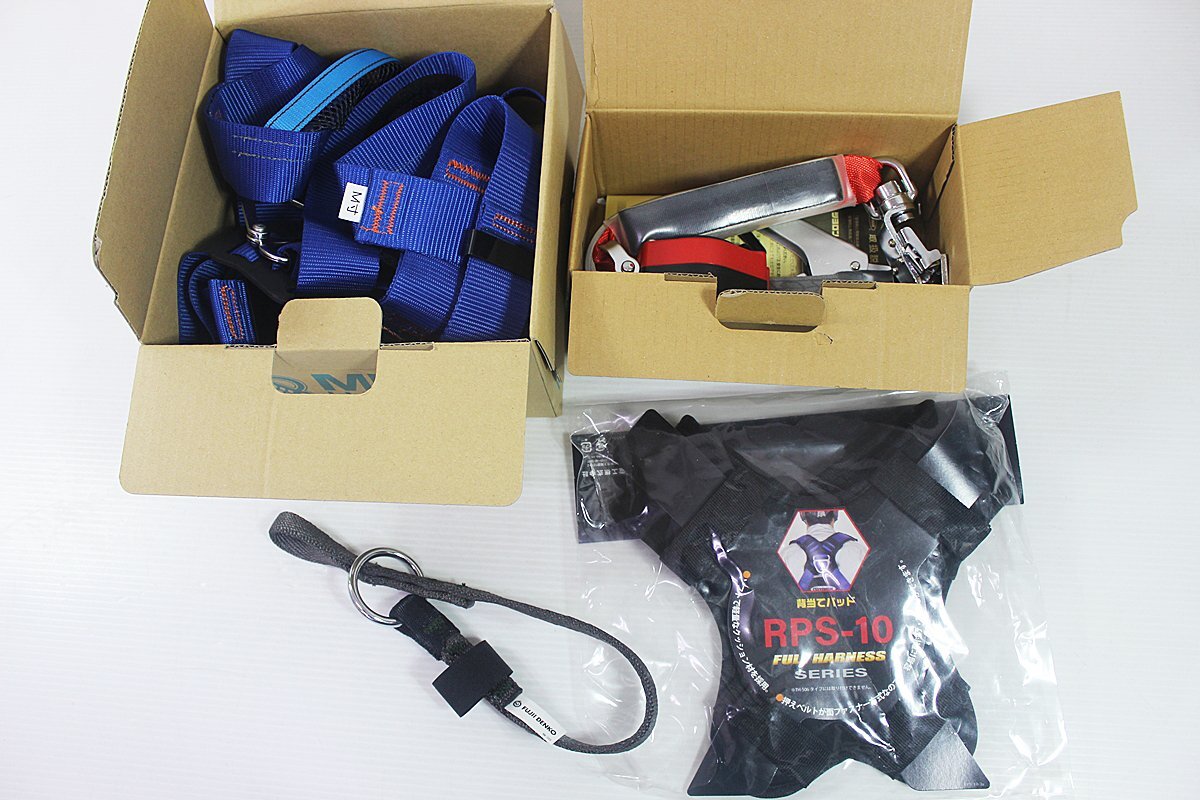 ∞【未使用】藤井電工 墜落制止用器具 セット フルハーネス 巻取式ランヤード 背当てパッド 連結ベルト ミドリ安全 ツヨロン □H8