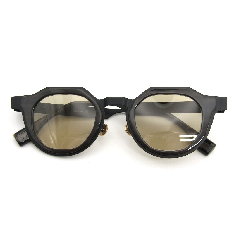美品 Filton フィルトン サングラス Mesure01 日本製 メジャー01 クラウンパント Couleurs-7 マットブラック/ブラウンホーン柄 54000677