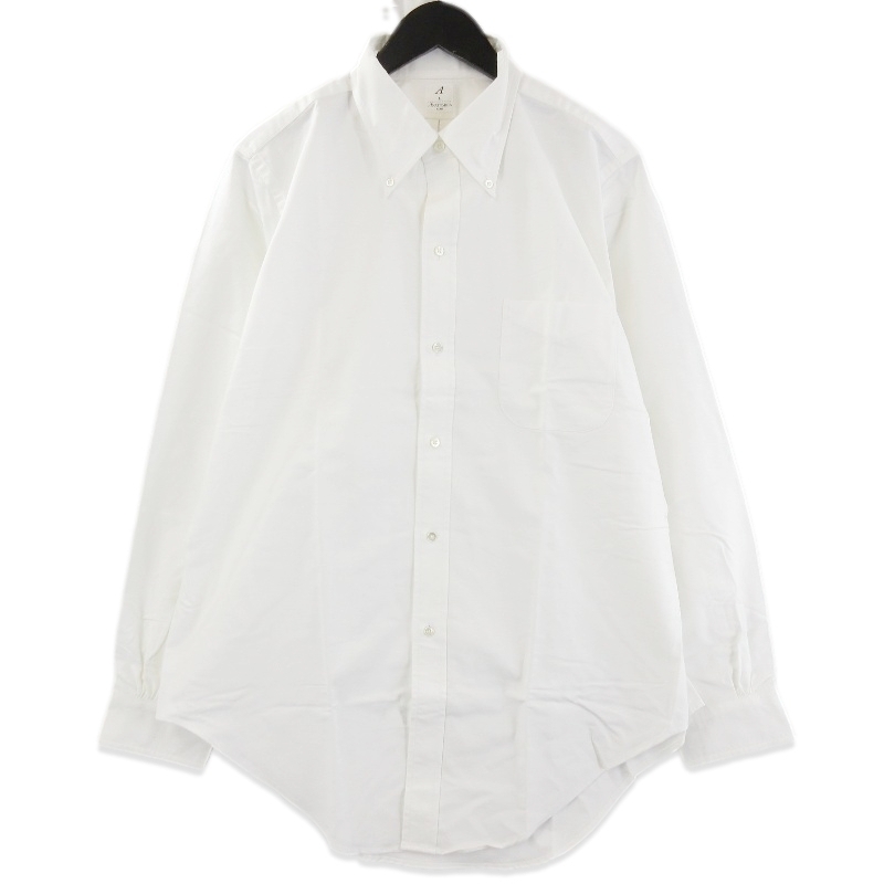 美品 ANATOMICA アナトミカ 長袖シャツ 530-582-34 オックスフォード ボタンダウンシャツ ホワイト 白 L 71015390