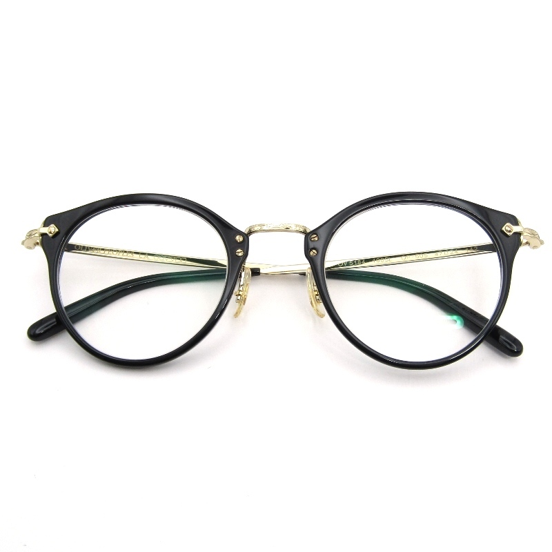 OLIVER PEOPLES L.A. オリバーピープルズ メガネフレーム OV5184 OP-505 度入り イタリア製 ボストン 1005L ブラック/ゴールド 54000795