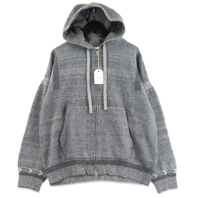 未使用 YASHIKI ヤシキ Senshun Zip Hoodie YSK-26SS-KN01 ジップパーカー 浅春ジップフーディー コットン 日本製 MIX-GRAY 1 70017636