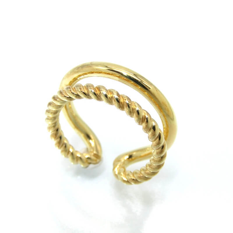 未使用 Scat スキャット リング Duality ring SSサイズ デュアリティ プレーン ツイスト SV925 K18コーティング 5.5号 28012401