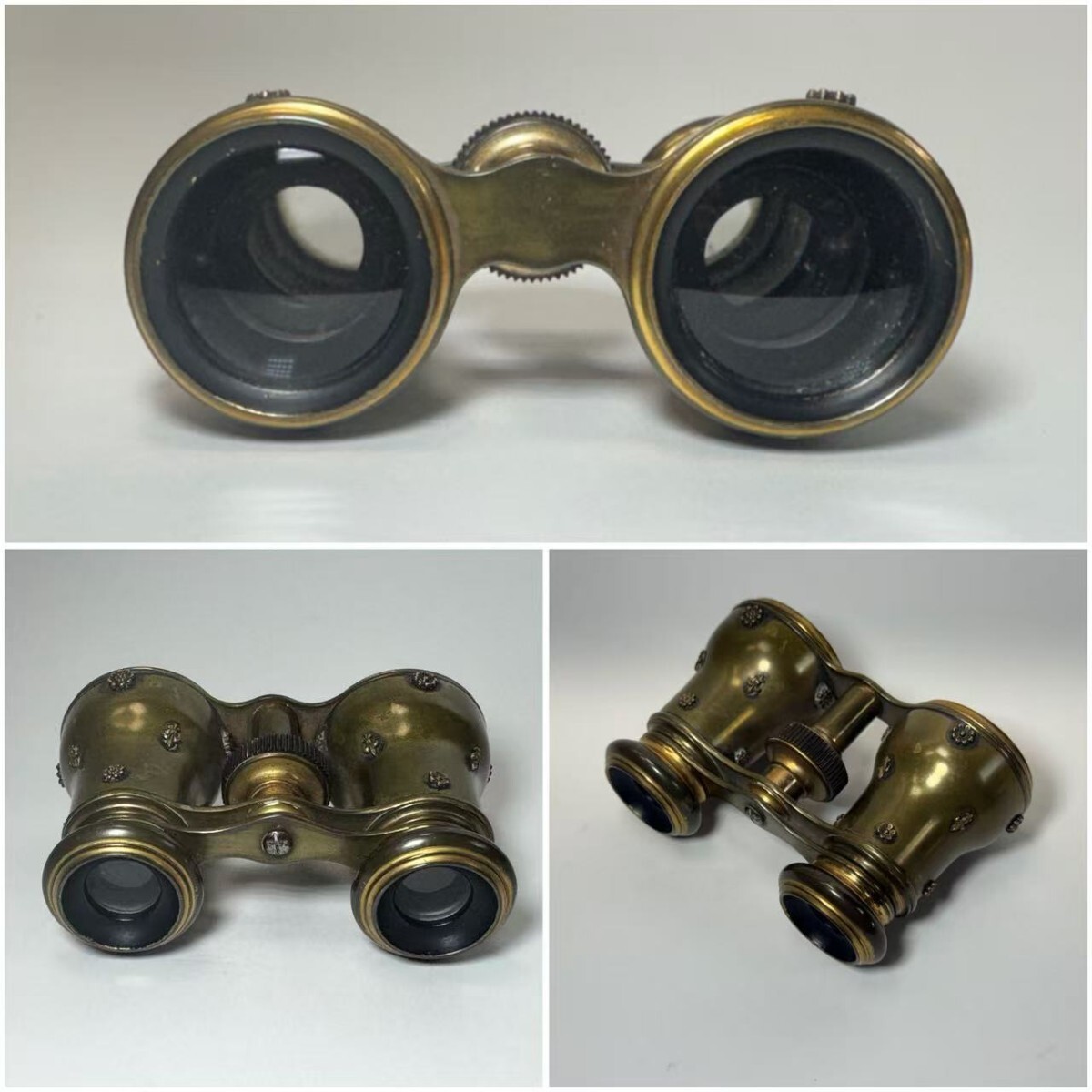 AS625　アンティーク　双眼鏡　時代物　真鍮製　ヴィンテージ　現状品