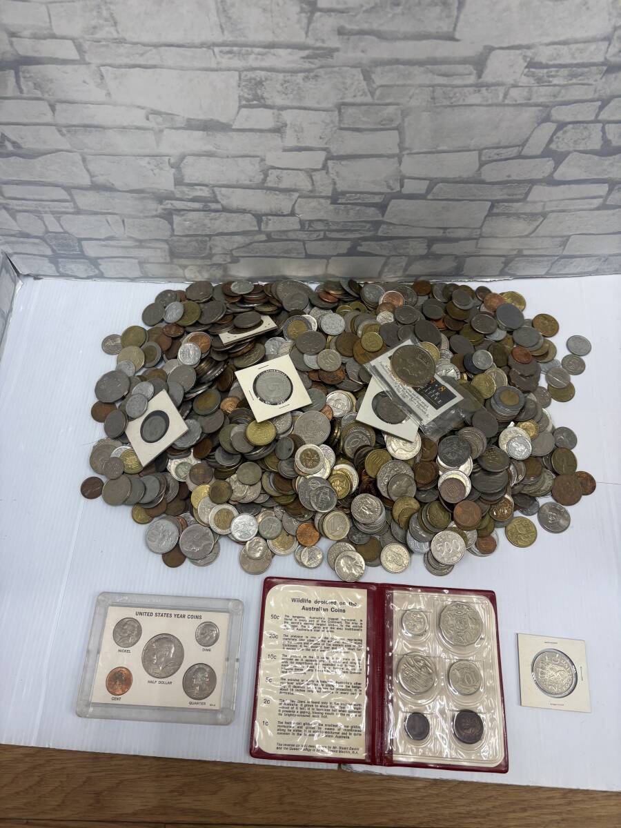 【COIN5.0411B】約7310g　外国銭まとめ　韓国　ベルギー　イギリス等の硬貨　古銭　コイン　コレクション　アンティーク　コインセット