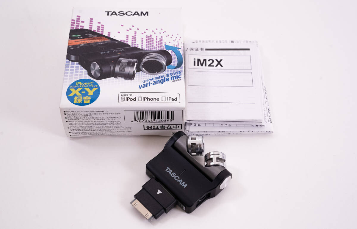 TASCAM iM2X ステレオマイク 30pin iPhone4/4S対応 X-Y録音 元箱付 未使用・ジャンク