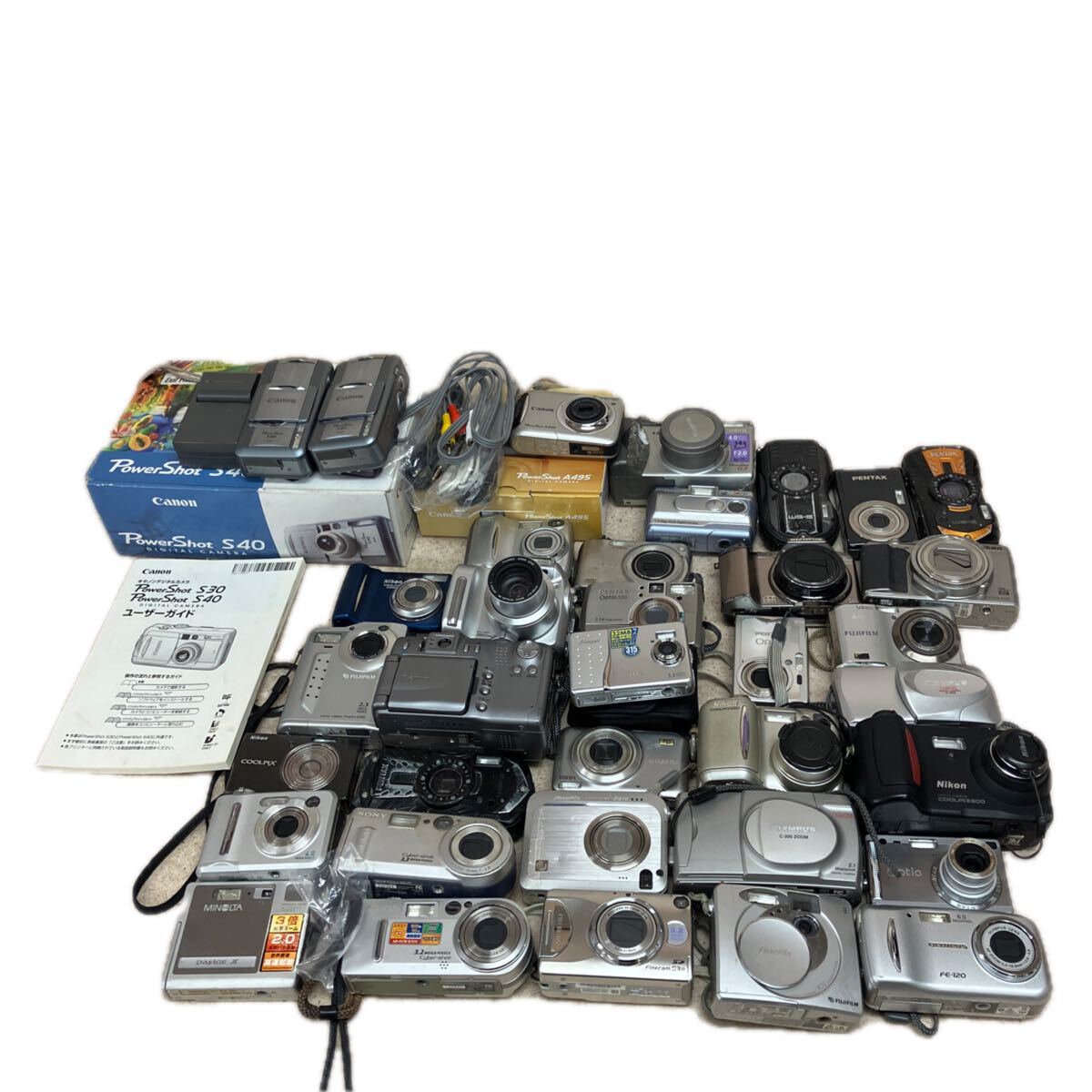 B1224 デジカメ コンデジ 35台 大量 まとめ Nikon Canon PENTAX OLYMPUS 富士フイルム 等 色々 セット デジタルカメラ