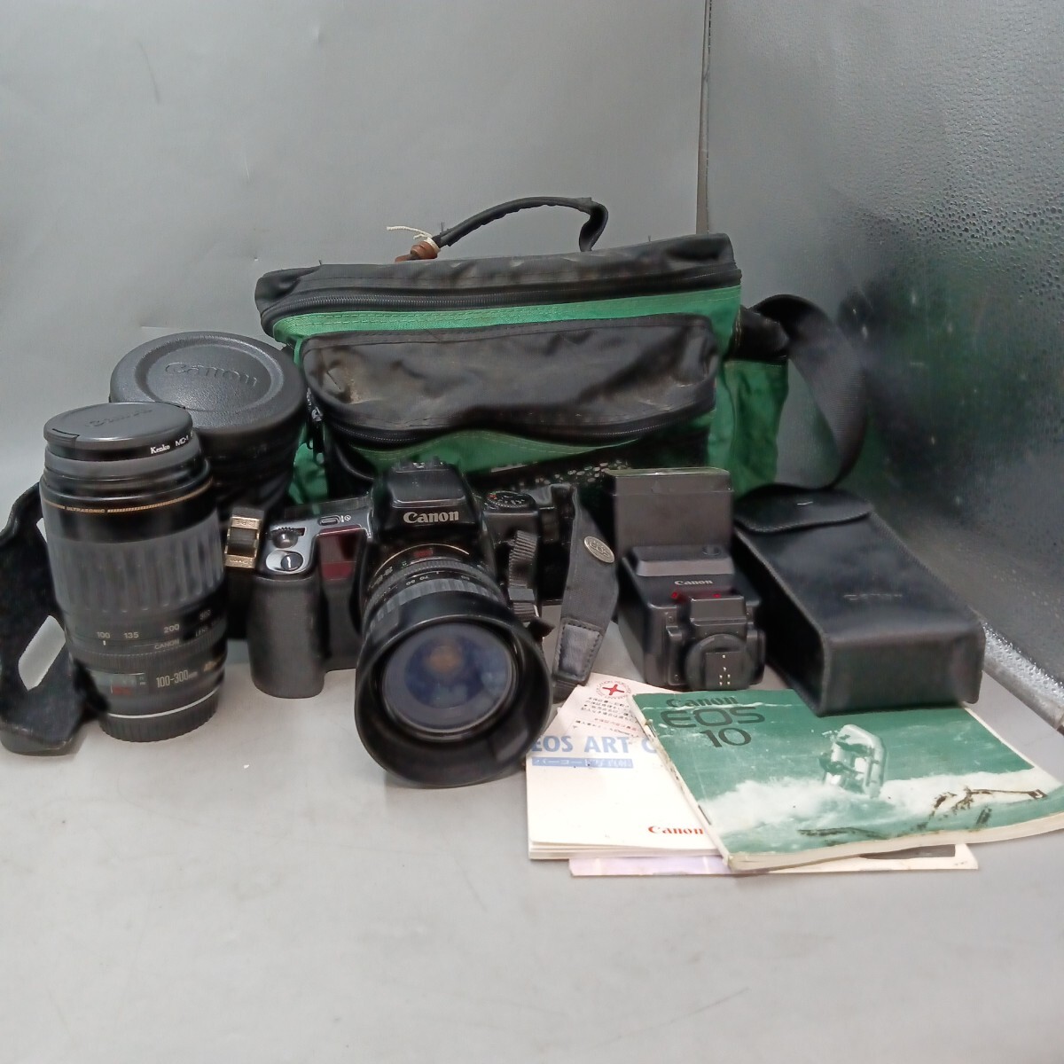 F Canon キャノン EOS 10 QD フィルムカメラ レンズ 28-80mm 100-300mm スピードライト付 1294339 動作未確認