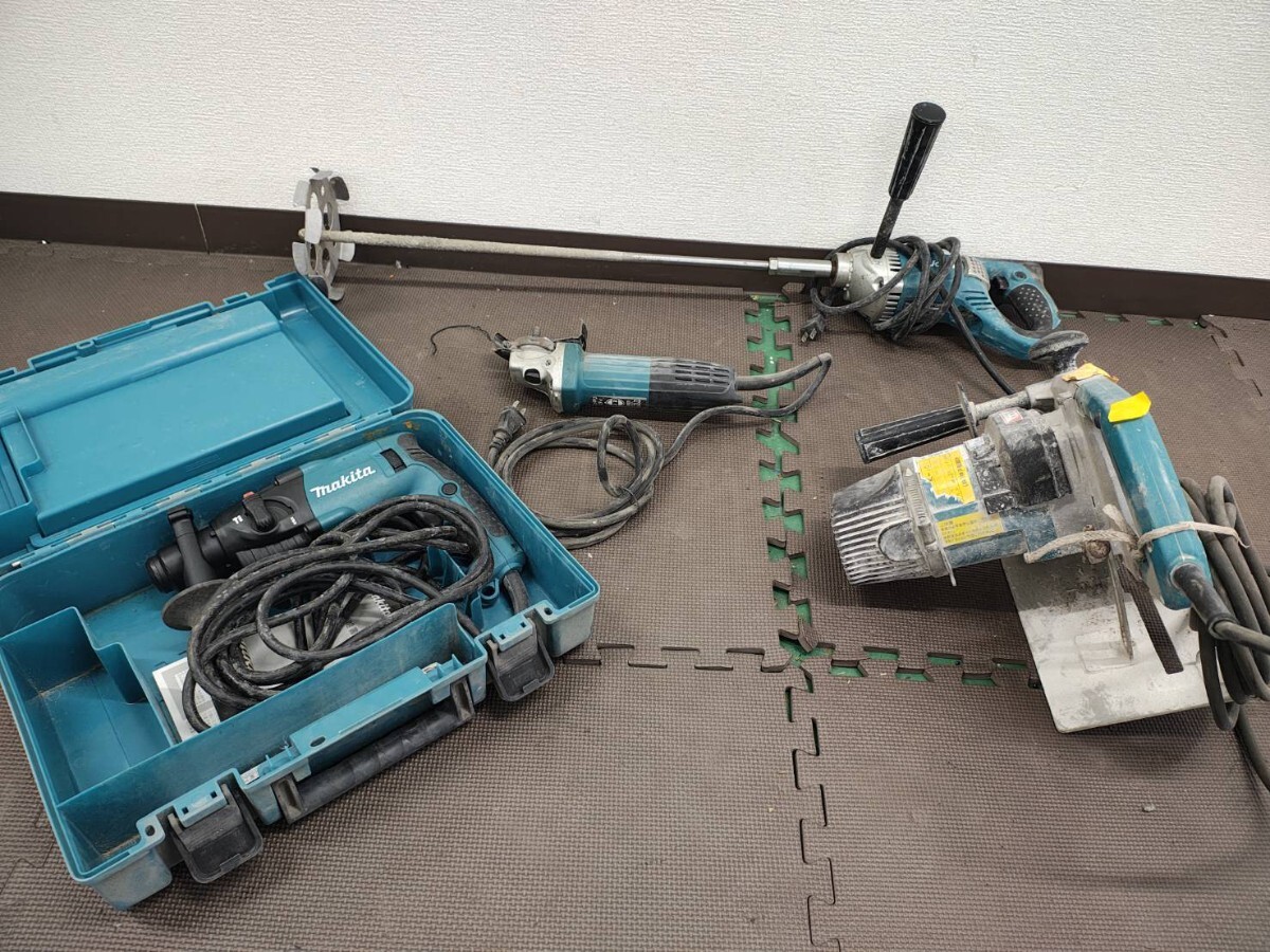 D makita 電動工具おまとめカクハン機UT1305/ハンマドリルHR1830F/ディスクグラインダGA4031/コンクリートカッター 通電確認済