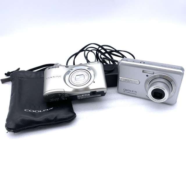AY3567■デジカメ まとめ 2点 Nikon ニコン COOLPIX A10 / PENTAX ペンタックス Opitio E75 売り切り 現状品 ジャンクあり 1円スタート
