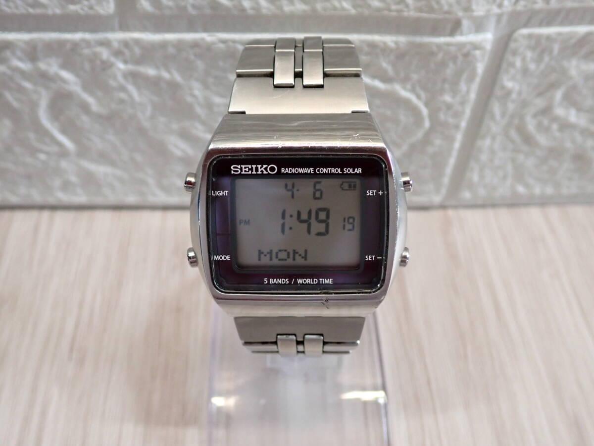 62EZ1040 SEIKO セイコー SPLIT スピリット S760-0AA0 電波ソーラー デジタル 腕時計 動作確認済み