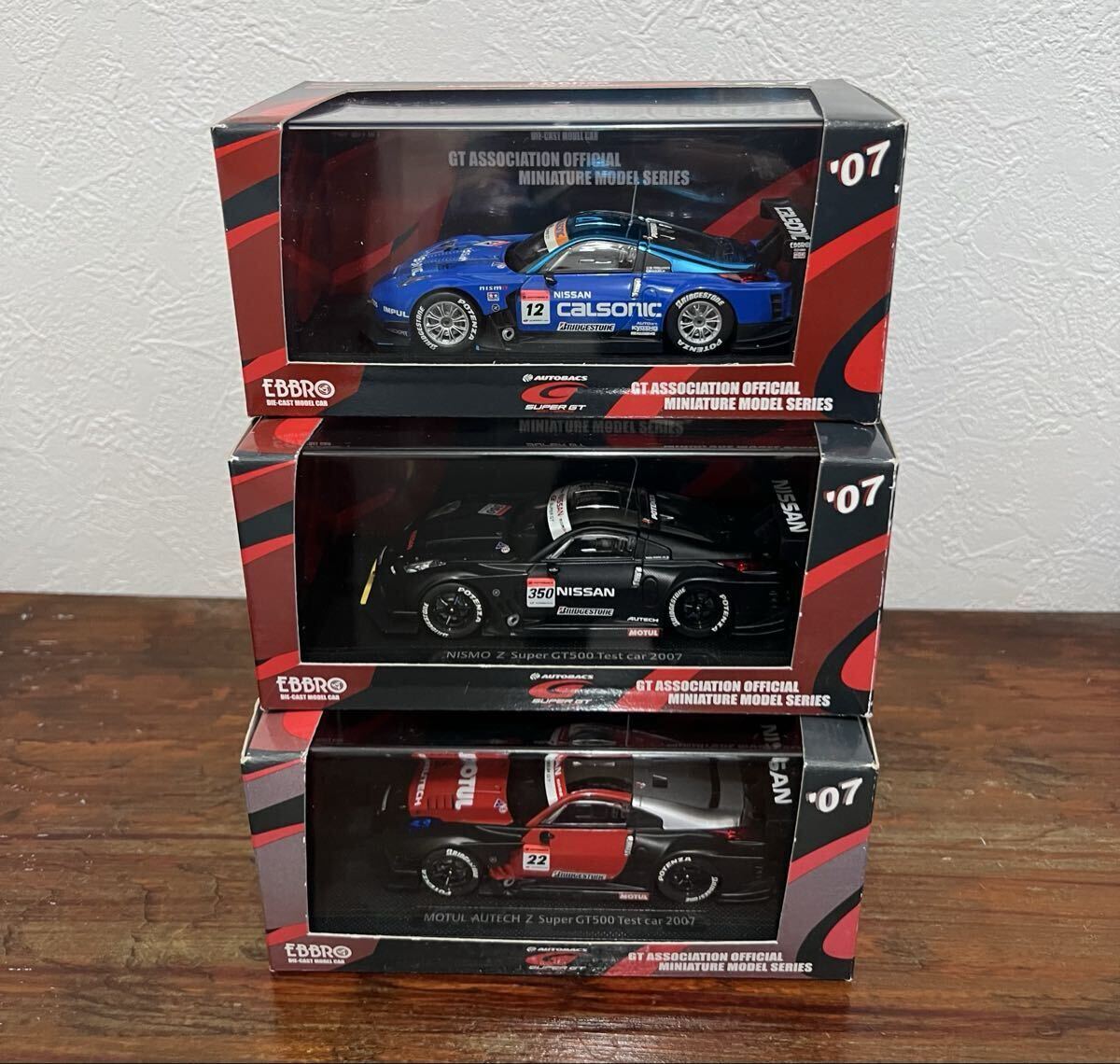 EBBRO SUPER GT 2007 NISSAN Z ミニカー 3台セット【CALSONIC IMPUL Z】【NISMO Z S Test car #350】【MOTUL AUTECH Z Test car #22】