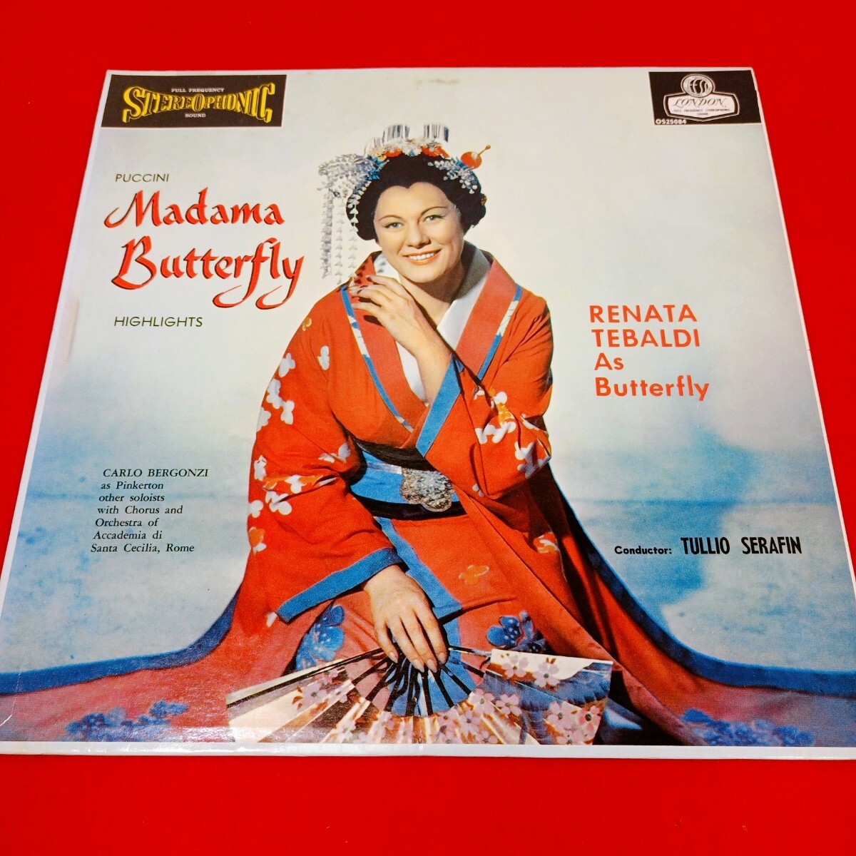 管LP-K1 英DECCA ロンドンレコード プッチーニ 蝶々夫人 歌劇 オペラ セラフィン テバルデ MADAMA Butterfly 希少初期マト1E/1D 溝あり