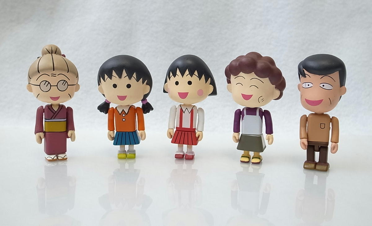 【トレーディングフィギュア】5個セット ちびまる子ちゃん かわいいブロックフィギュアだよ! キューブリック 可動式フィギュア 約5.5cm前後