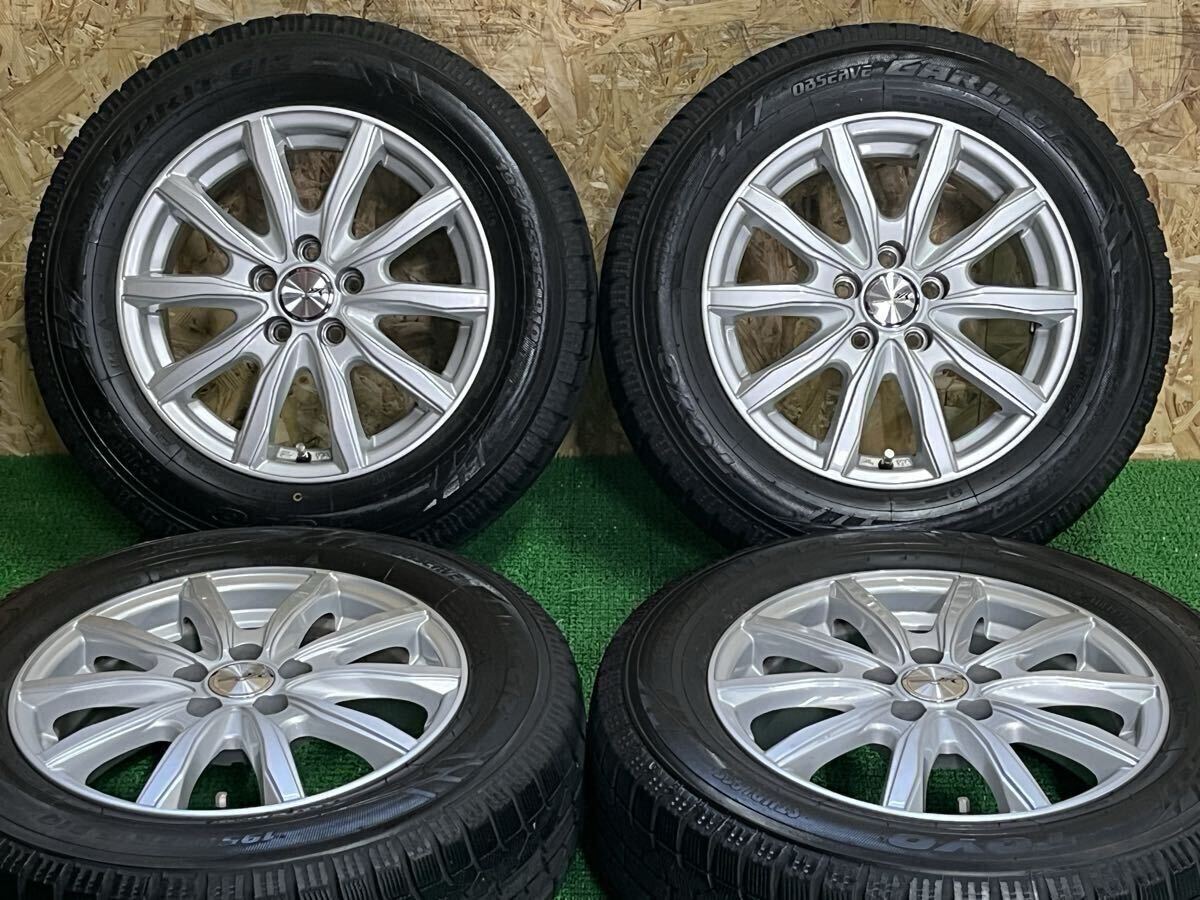 【美品/バリ溝スタッドレス付き!】ウェッズ　ENCOLIGAR Ⅱ15in 6J+43 トーヨー ガリットGIZ 195/65R15 プリウス カローラ ウィッシュ