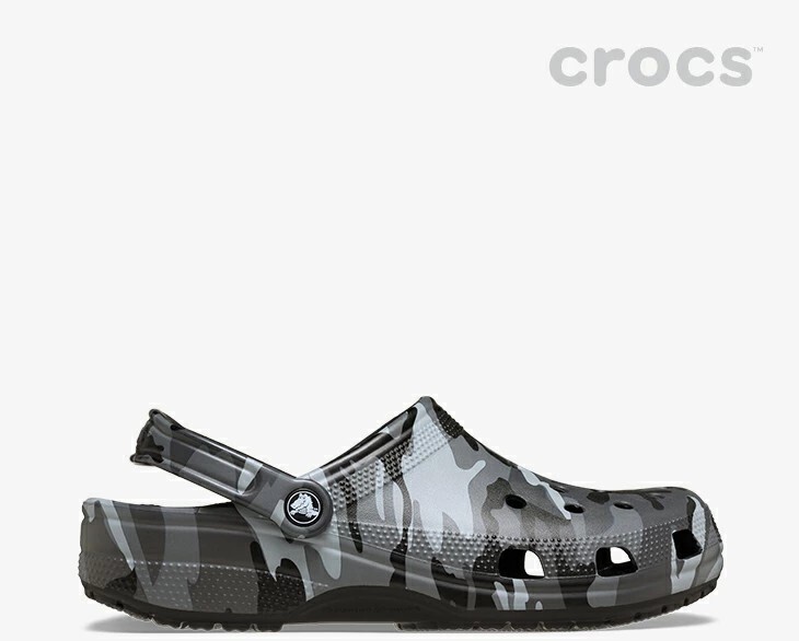  crocs Classic Camouflage Clog 迷彩　カモ　グレーｘ黒系　27cm