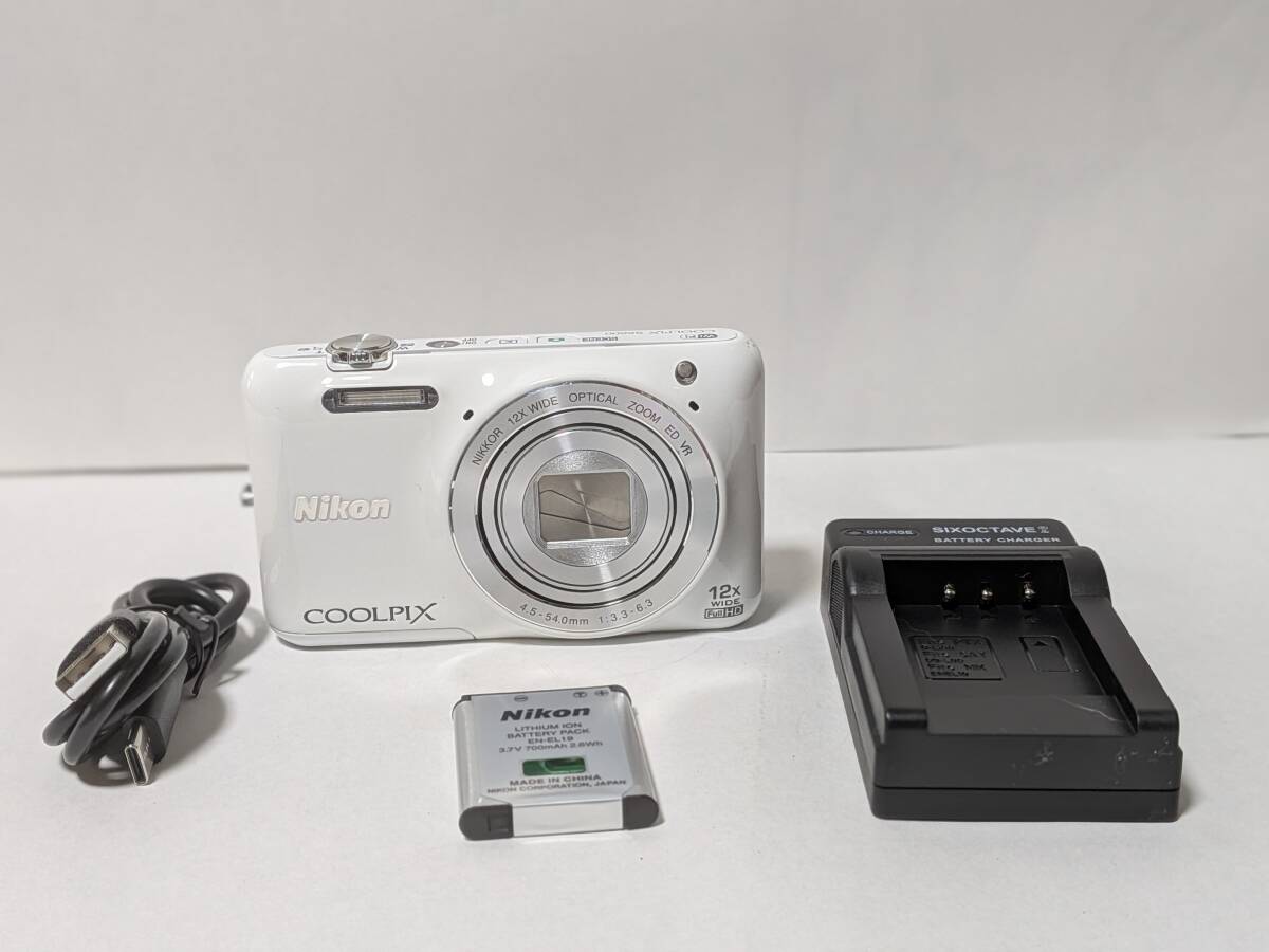 Nikon クールピクス S6600WH ナチュラルホワイト 純正バッテリー・充電器付き、基本動作確認済