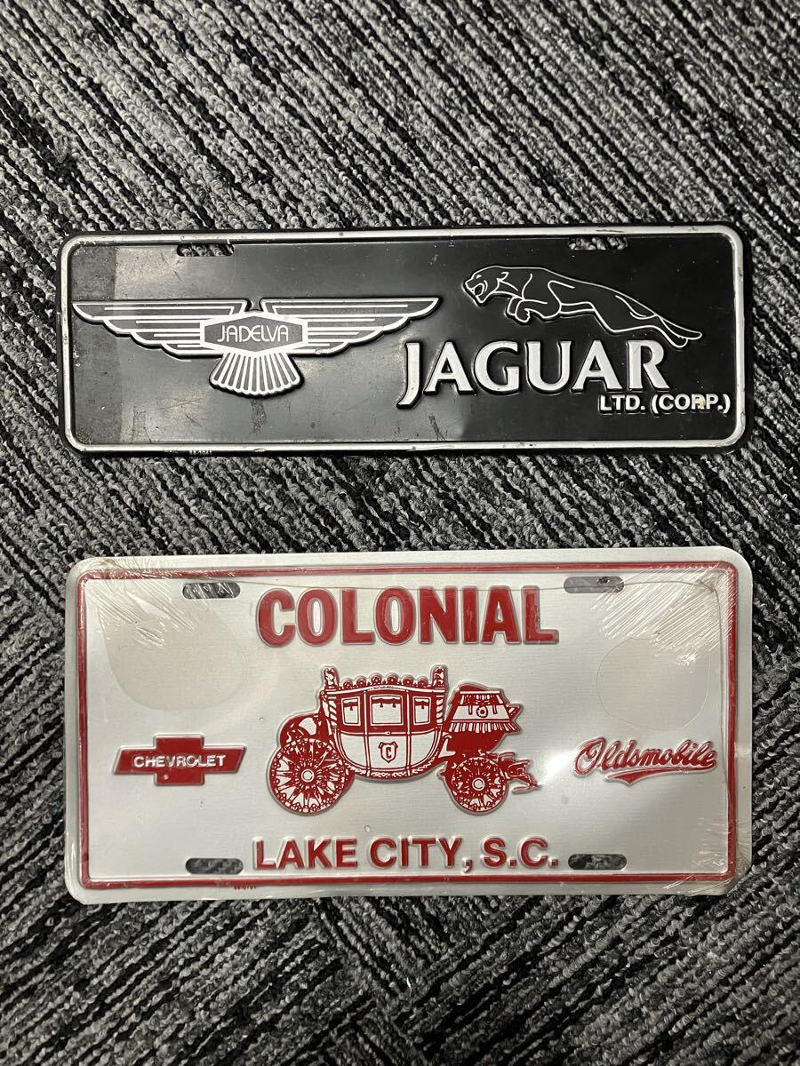 0416N③ 1円 ナンバープレート当時物 ライセンスプレート シボレー ジャガー COLONIAL JAGUAR ビンテージ風 