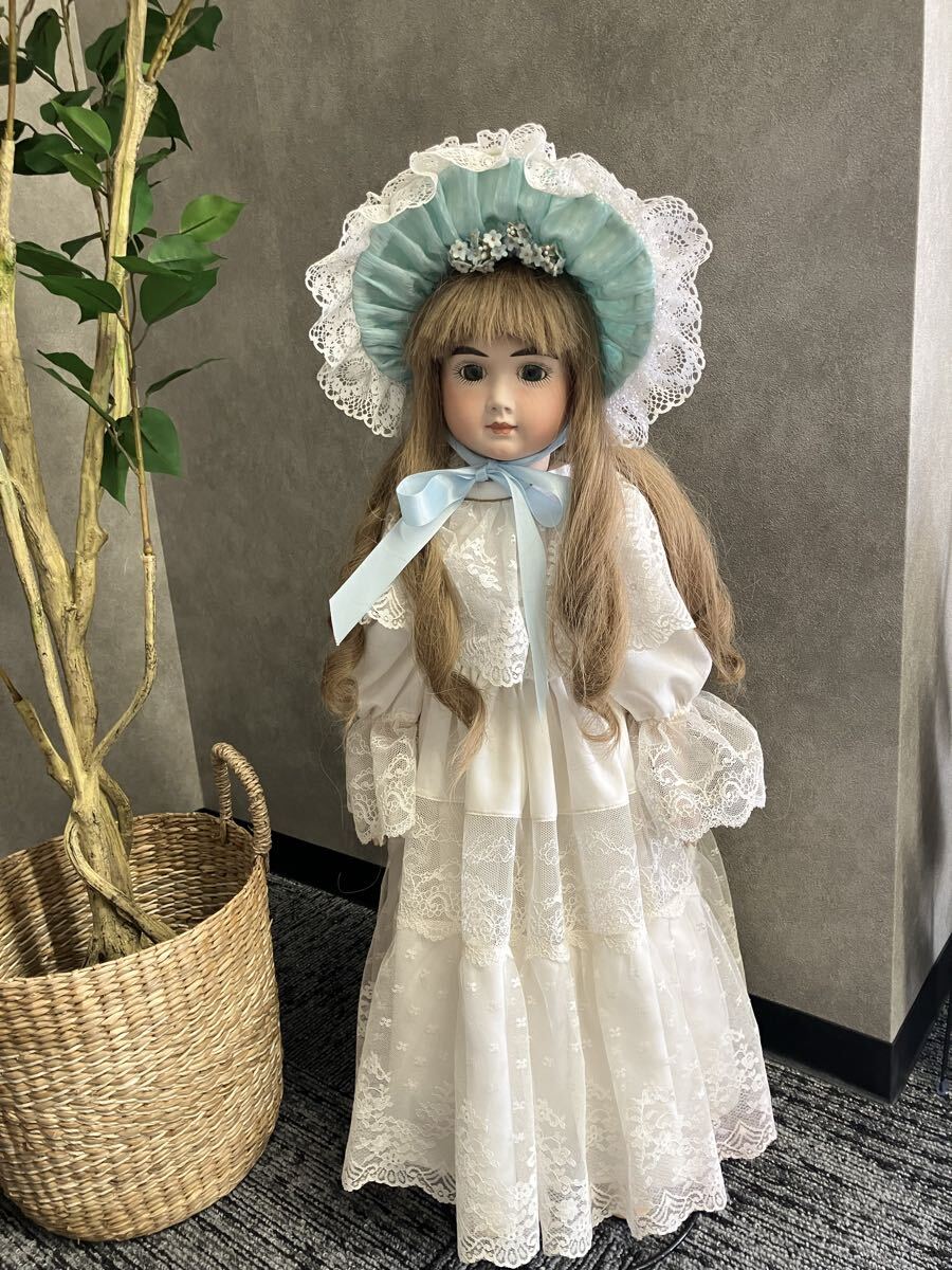 1円スタート　0419w①m ビスクドール 西洋人形 アンティーク 人形 陶器 コレクターズ 女の子 アンティークドール ドール ジュモー