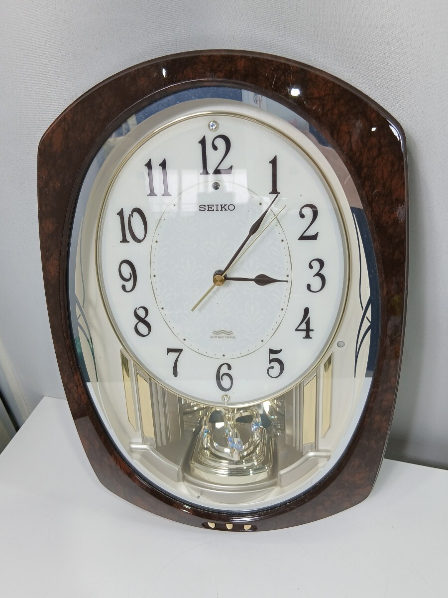 #2150 SEIKO セイコー 掛け時計 壁掛け時計 アミューズ AM239H 電波 からくり時計 メロディー/和歌山県にて引き取り大歓迎