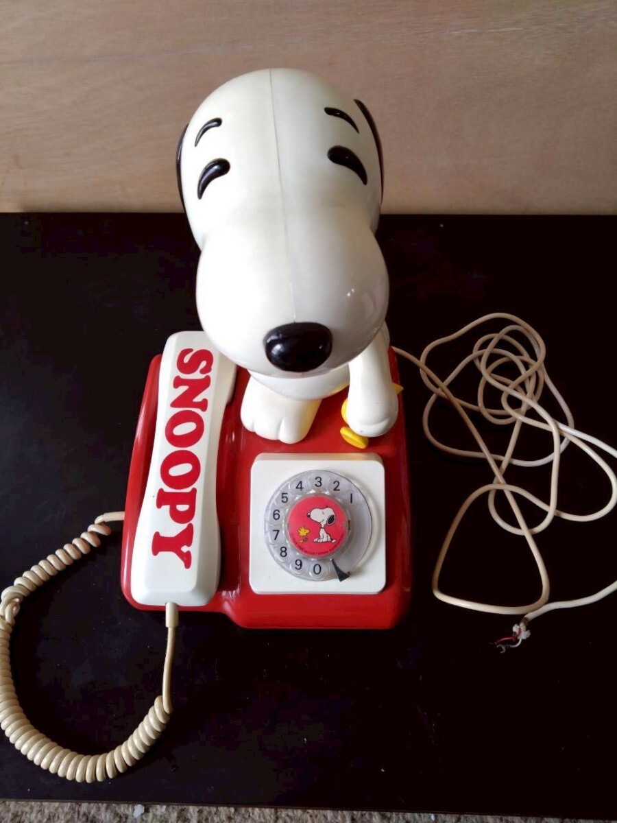 SNOOPY スヌーピー 電話機 レトロ ヴィンテージ 昭和レトロ ウッドストック ダイヤル式 昭和
