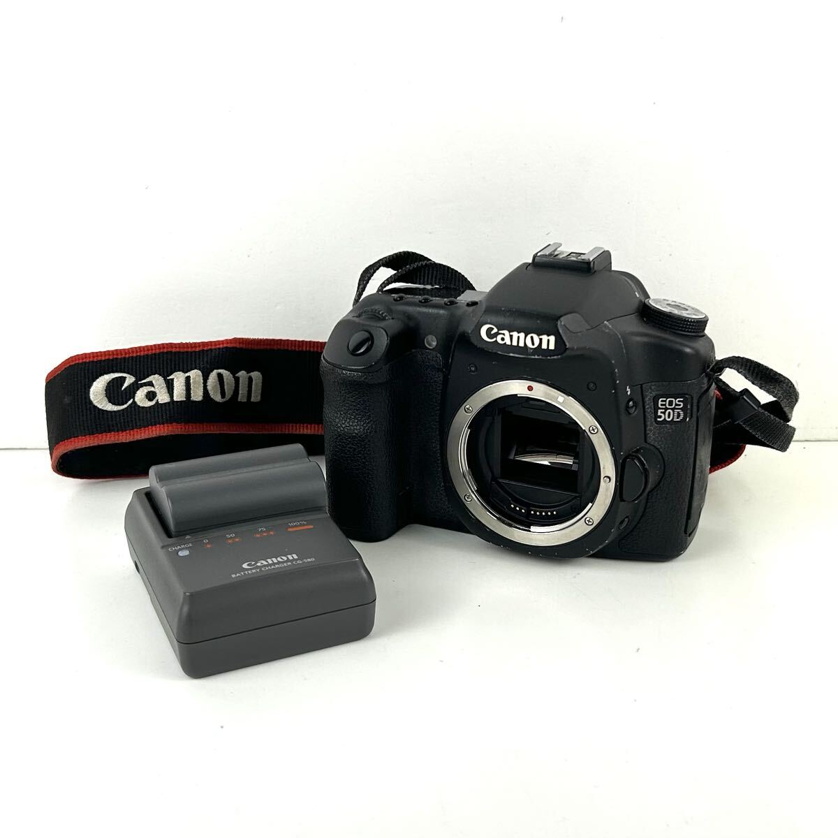 【STK5506】Canon キャノン カメラ デジタル一眼レフカメラ EOS 50D ボディ DS126211 ブラック 黒 光学機器 バッテリー 充電器付 