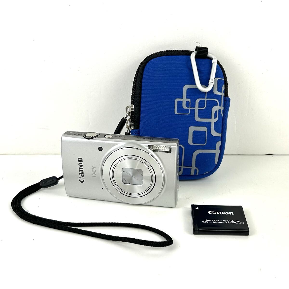【STK5509】Canon キャノン カメラ コンパクトデジタルカメラ IXY 210 PC2332 シルバーカラー 光学機器 バッテリー ケース付