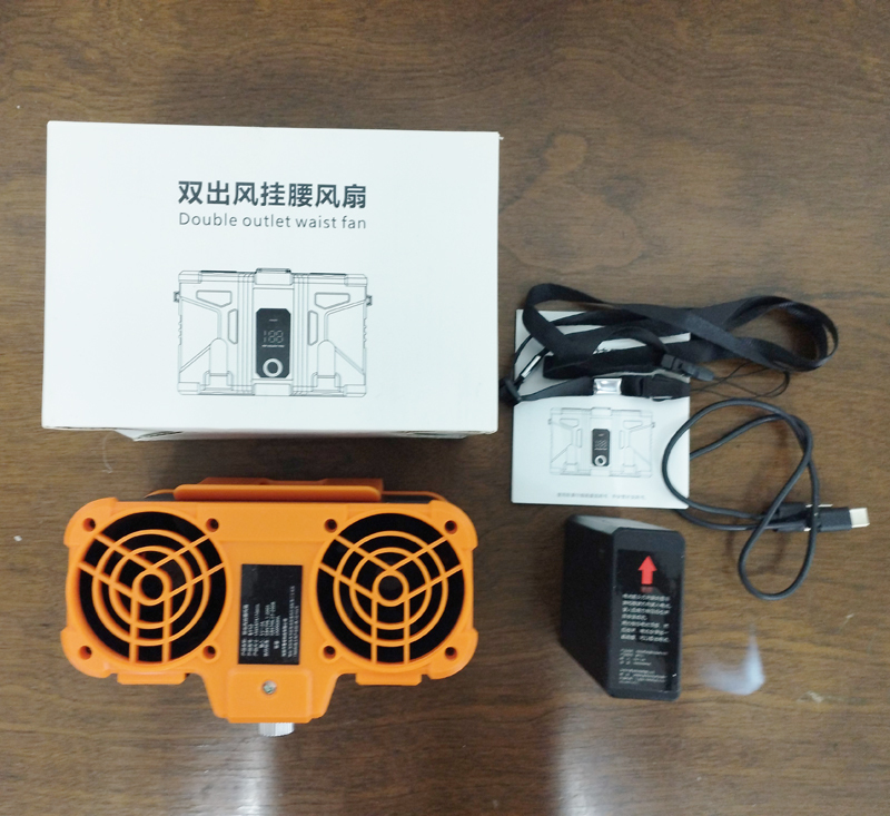 熱中症 暑さ対策 ベルトにつける 小型ファン 扇風機 2ファン搭載 作業着 作業服 中古品 正常動作品