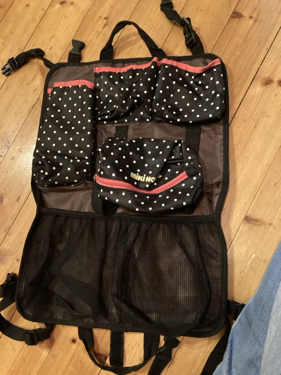 【Miki House】ベビーバギー用哺乳瓶、オムツなど掛けれる使い勝手のよい用品ハンガー