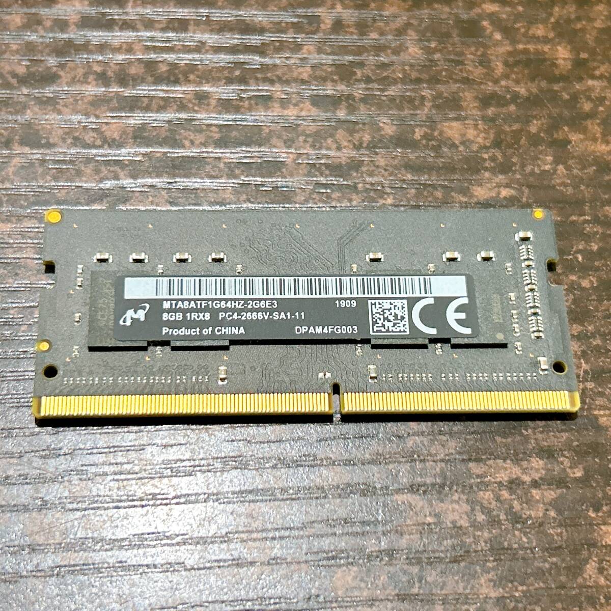 【メモリ/8GB/DDR4/動作品】Micron PC4-2666V DDR4 8GB ノートPC等用 メモリ/MTA8ATF1G64HZ-2G6E3