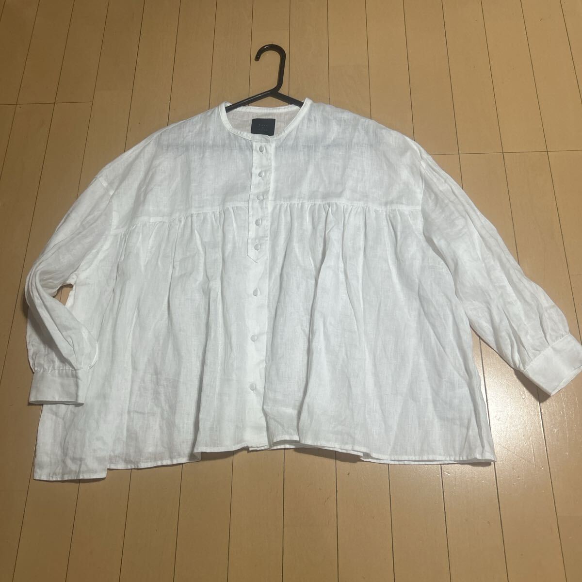 美品オオカミとフクロウリネンブラウスLINEN麻100%ゆったりシルエット
