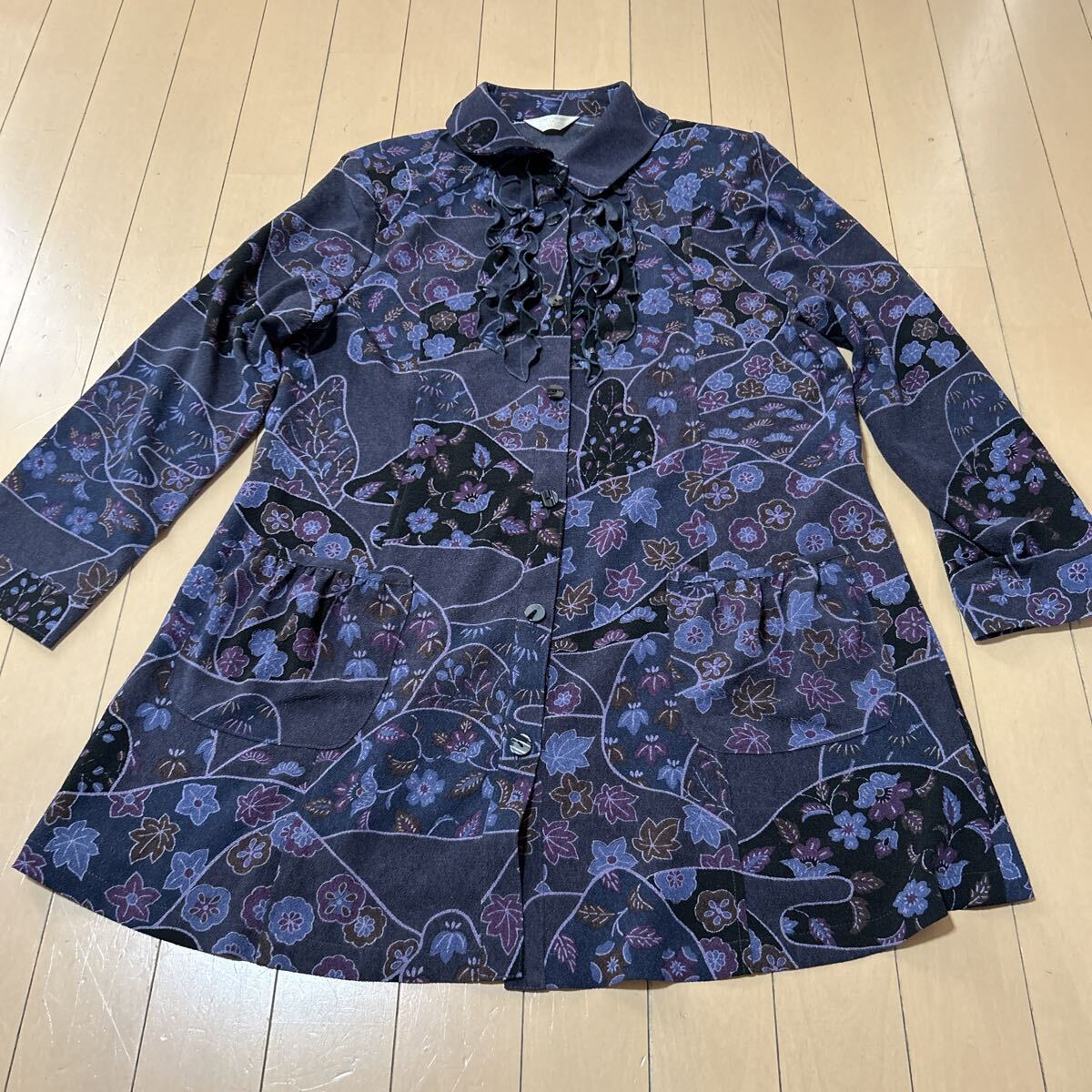 美品 ORIGINAL DESIGN 夢 和柄シャツチュニック