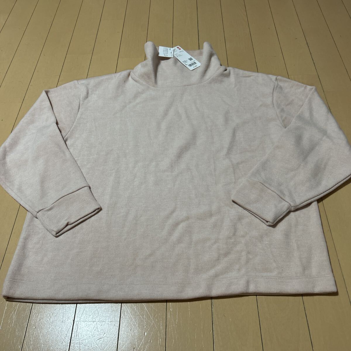 新品未使用ユニクロUNIQLOソフトニットフリースリブハイネックTレディースL