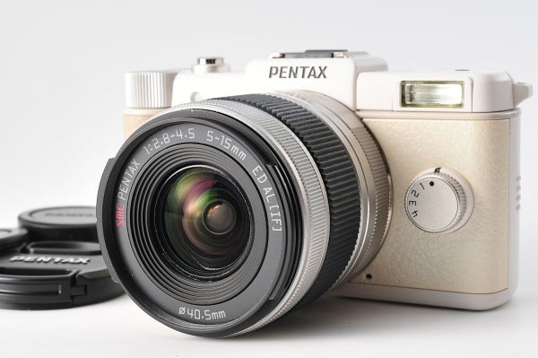 Pentax ペンタックス Q ホワイトボディ 02 5-15mm レンズ 充電器・バッテリー付 #107