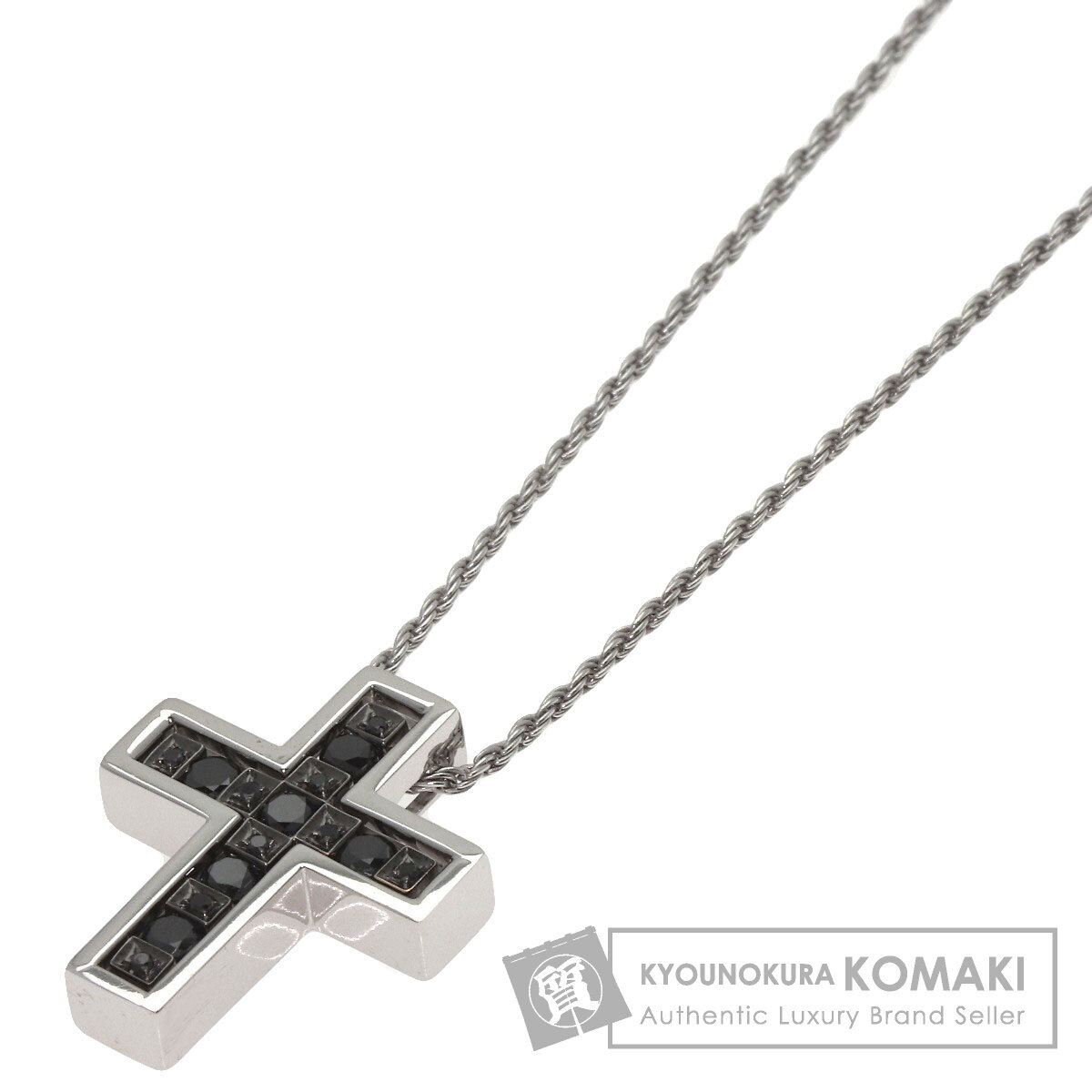 Damiani ダミアーニ ベルエポック クロスモチーフ ブラックダイヤモンド ネックレス K18ホワイトゴールド レディース 中古