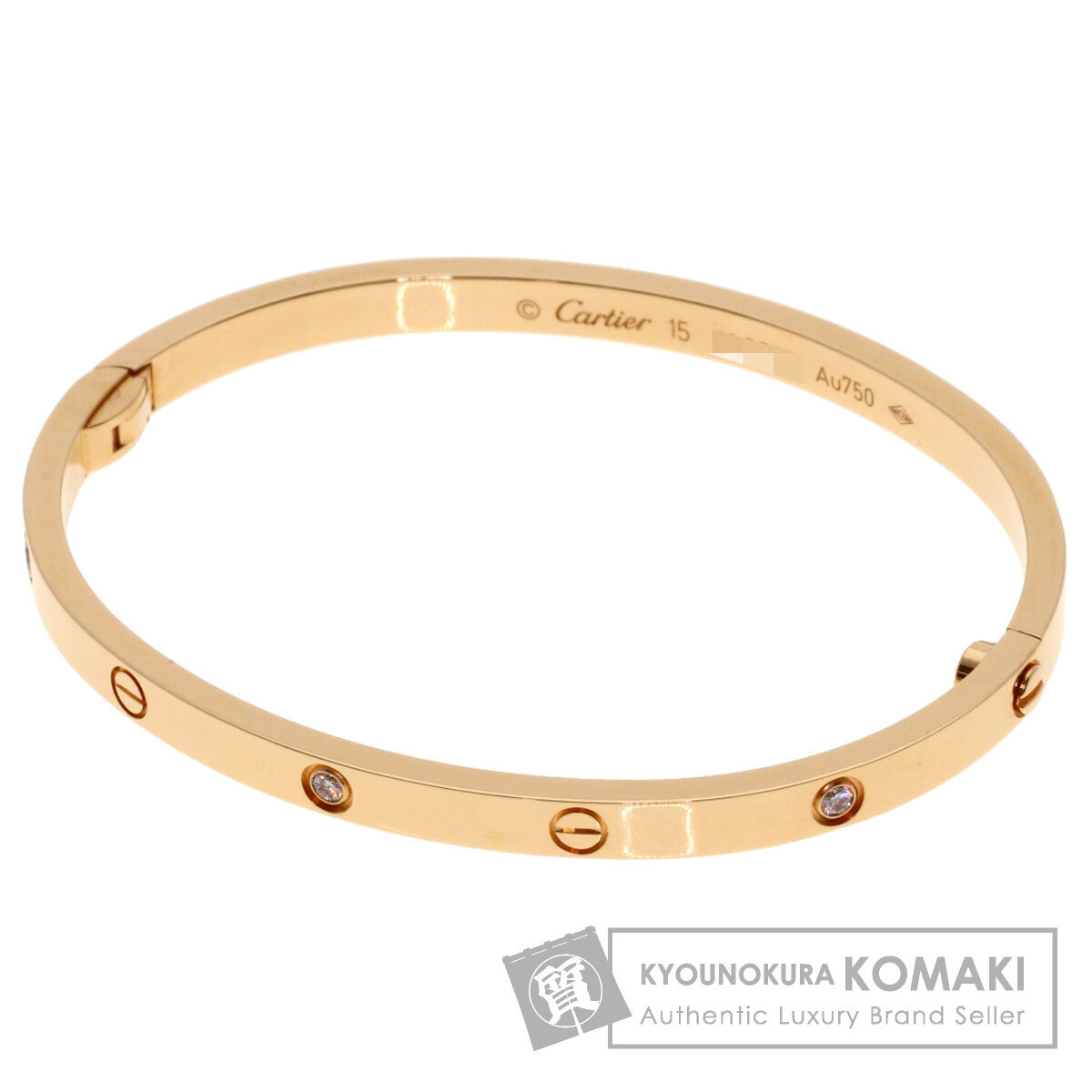 CARTIER カルティエ ラブブレス SM 6P ダイヤモンド #15ドライバー無し ブレスレット K18ピンクゴールド レディース 中古