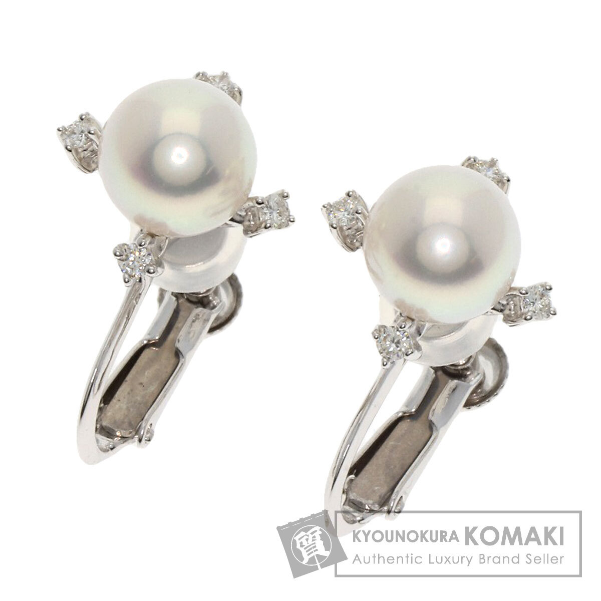 TASAKI タサキ パール 真珠 ダイヤモンド イヤリング K18ホワイトゴールド レディース 中古