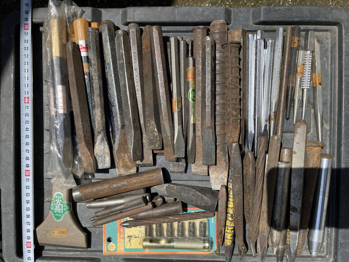 ★中古品・まとめ★ 約13kg タガネ ポンチ チス 鉄工 鋼 ハガネ たがね 120サイズ