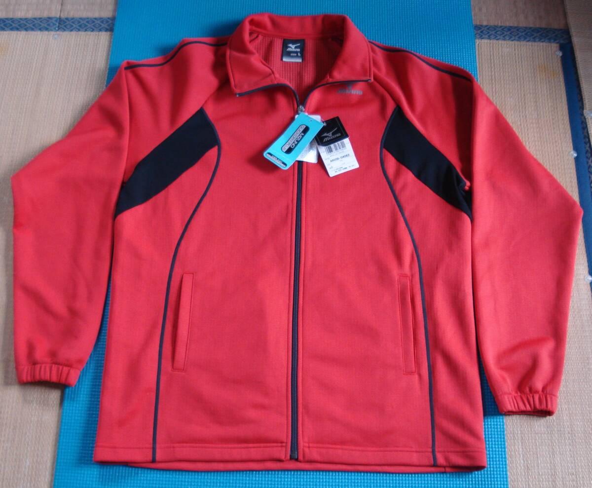 新品 長期保管在庫 Mizuno クイックドライプラス ジャージ トラックジャケット レッド Lサイズ 