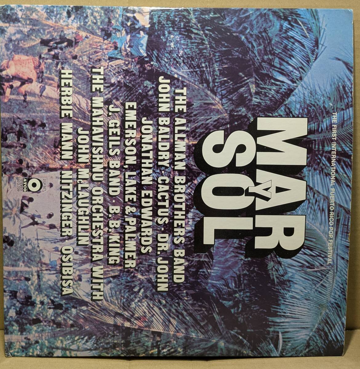 US盤２LP「MAR Y SOL」オールマン・ブラザース・バンド、E.L&P、カクタス、ドクター・ジョン、海と太陽の祭典